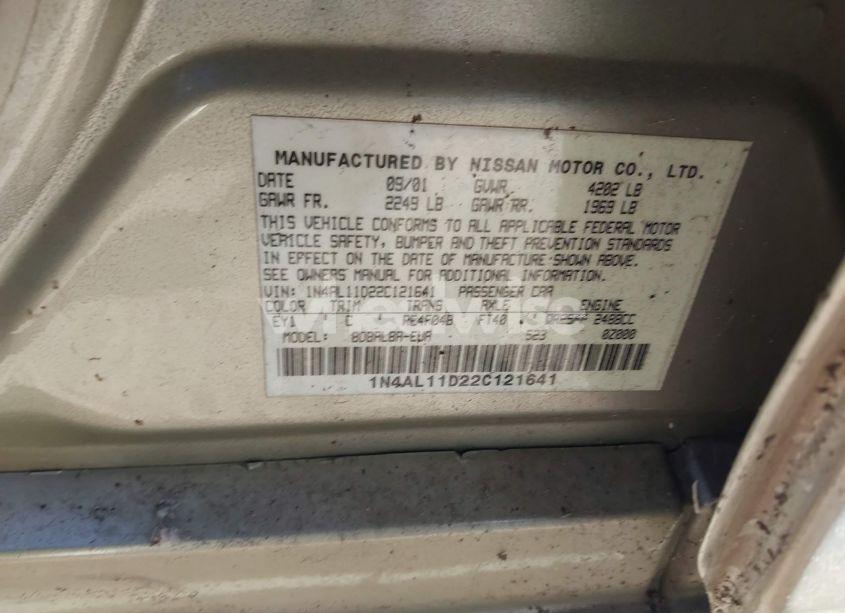 Photo 9 of 2002 Nissan Altima 2.5 S (VIN 1N4AL11D22C121641)