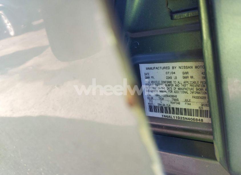 Photo 9 of 2005 Nissan Altima 2.5 S (VIN 1N4AL11D25N406848)