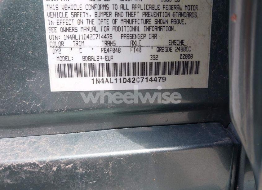 Photo 9 of 2002 Nissan Altima 2.5 S (VIN 1N4AL11D42C714479)