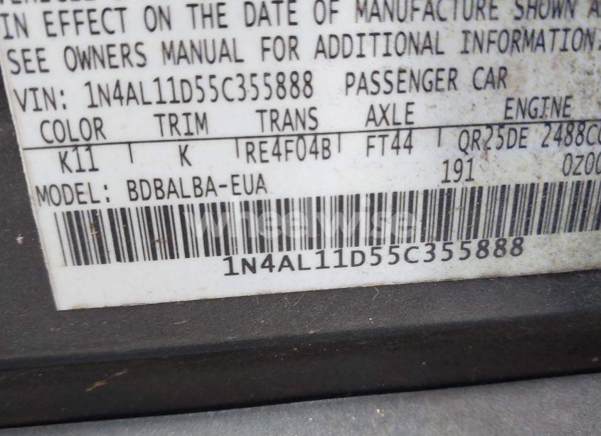 Photo 9 of 2005 Nissan Altima 2.5 S (VIN 1N4AL11D55C355888)