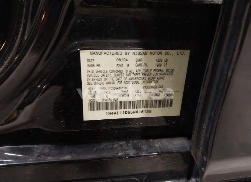 Photo 9 of 2005 Nissan Altima 2.5 S (VIN 1N4AL11D55N416158)