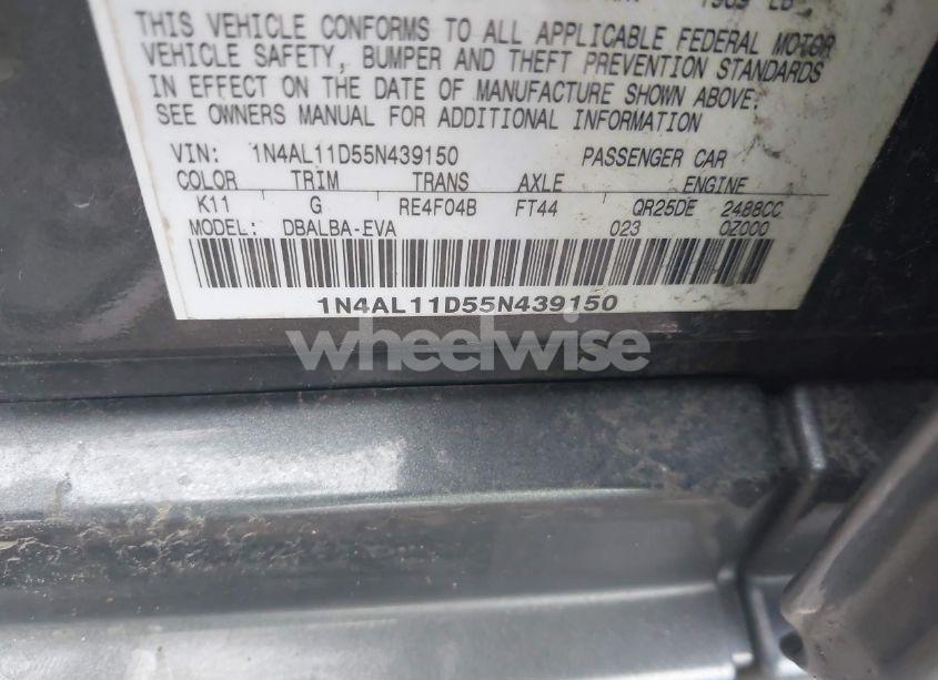 Photo 9 of 2005 Nissan Altima 2.5 S (VIN 1N4AL11D55N439150)