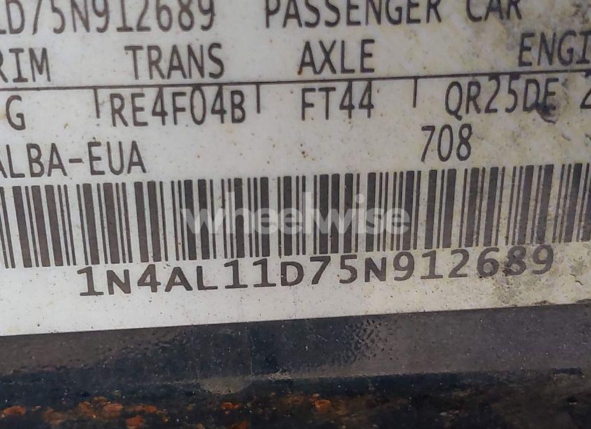 Photo 9 of 2005 Nissan Altima 2.5 S (VIN 1N4AL11D75N912689)