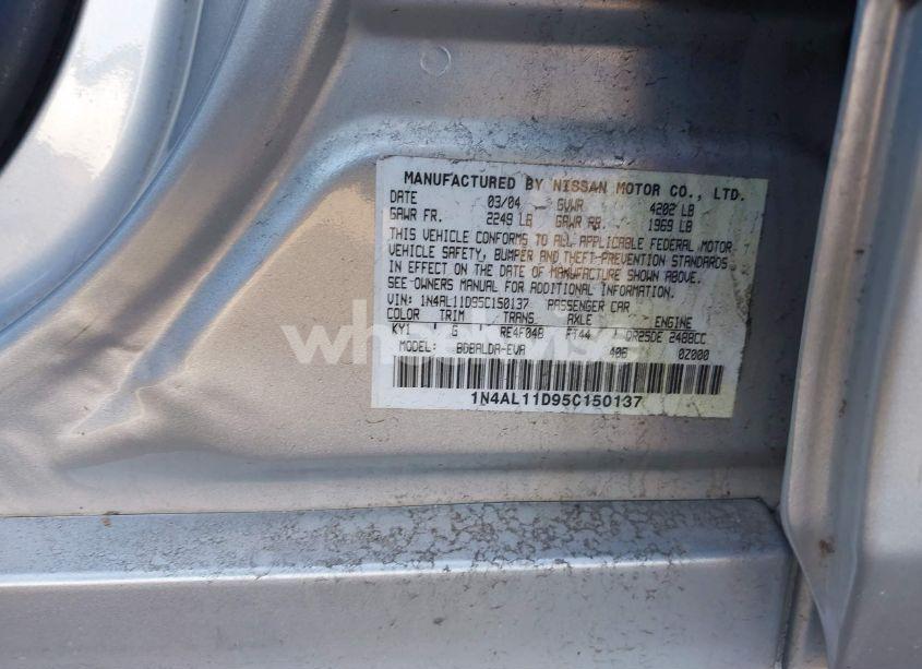 Photo 9 of 2005 Nissan Altima 2.5 S (VIN 1N4AL11D95C150137)