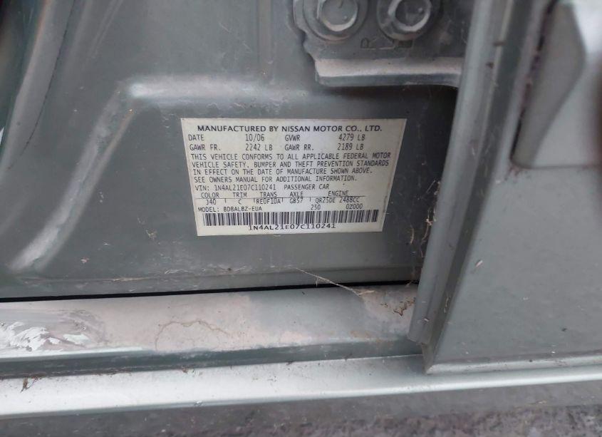 Photo 9 of 2007 Nissan Altima 2.5 S (VIN 1N4AL21E07C110241)