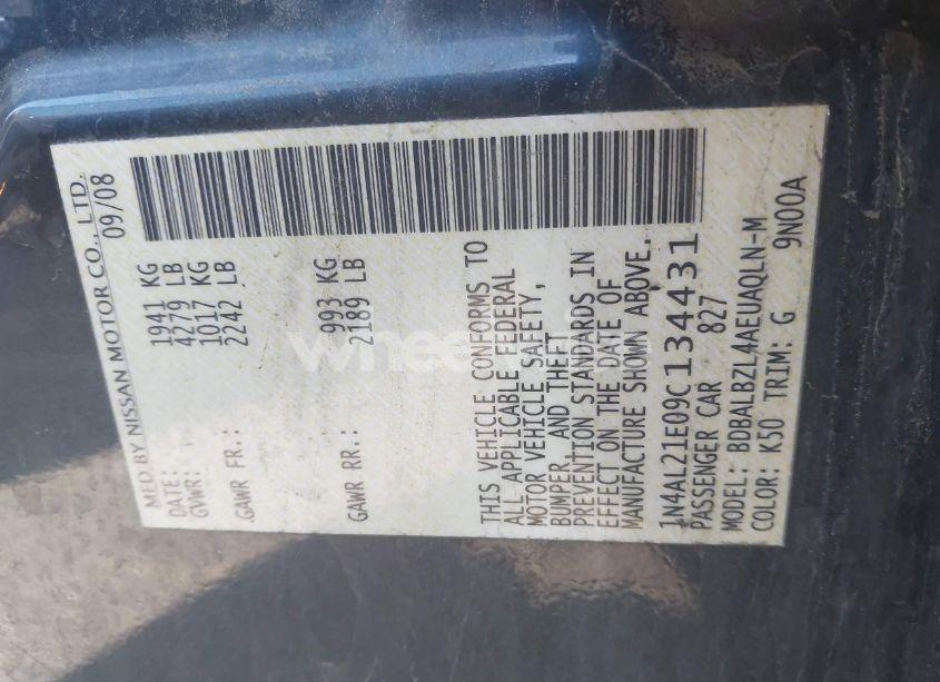 Photo 9 of 2009 Nissan Altima 2.5 S (VIN 1N4AL21E09C134431)