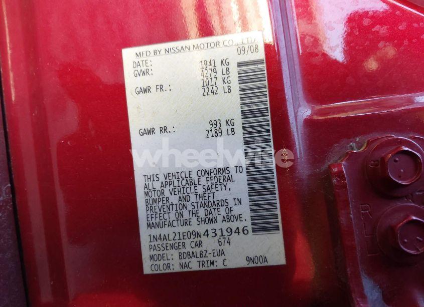 Photo 9 of 2009 Nissan Altima 2.5 S (VIN 1N4AL21E09N431946)