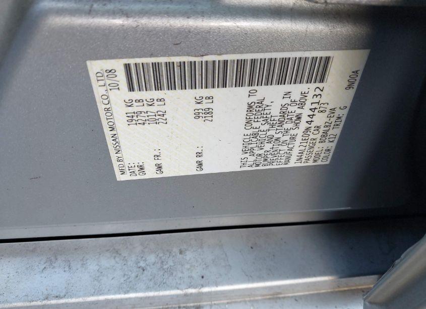 Photo 9 of 2009 Nissan Altima 2.5 S (VIN 1N4AL21E09N444132)