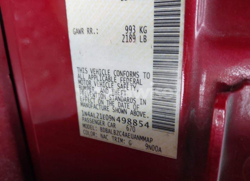 Photo 9 of 2009 Nissan Altima 2.5 S (VIN 1N4AL21E09N498854)