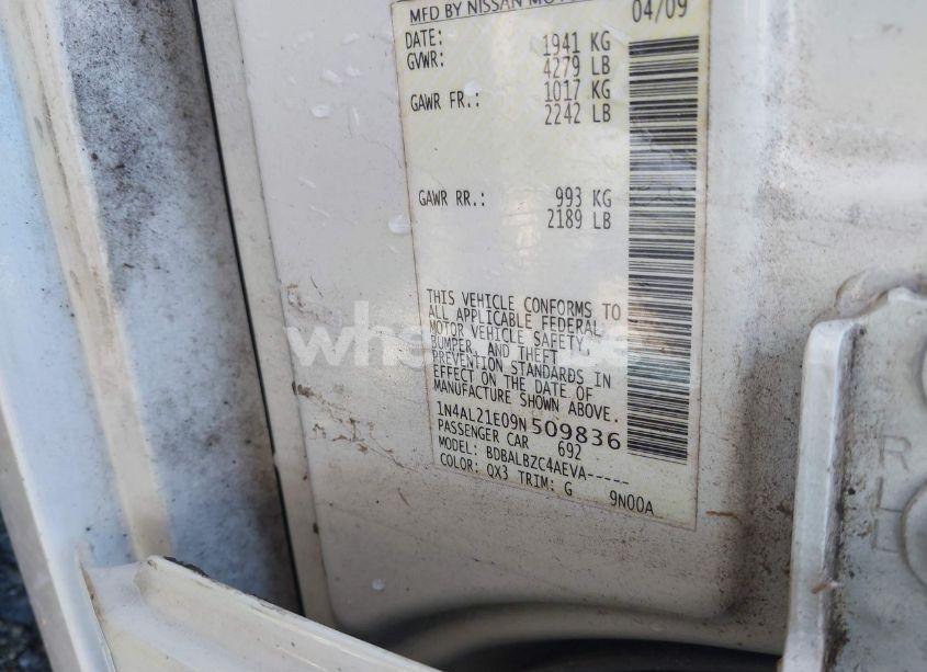 Photo 9 of 2009 Nissan Altima 2.5 S (VIN 1N4AL21E09N509836)