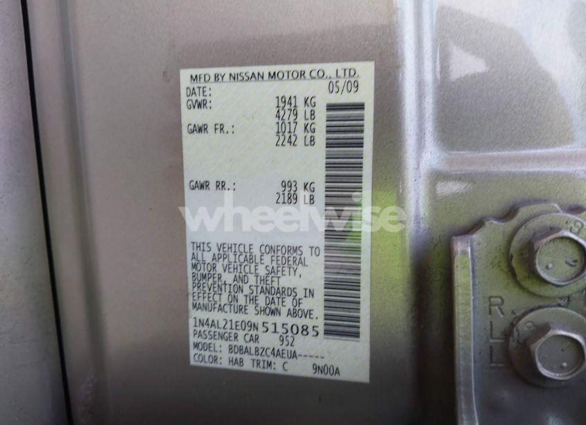 Photo 9 of 2009 Nissan Altima 2.5 S (VIN 1N4AL21E09N515085)