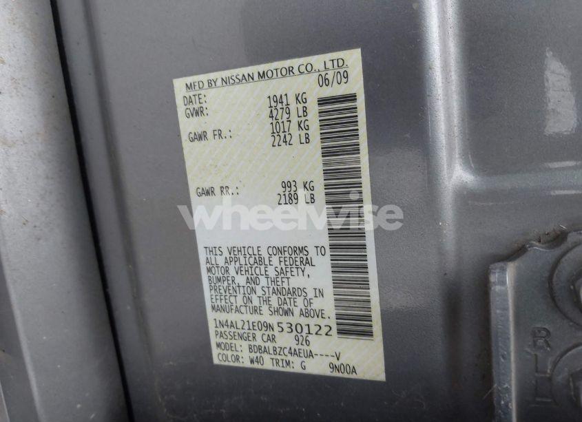 Photo 9 of 2009 Nissan Altima 2.5 S (VIN 1N4AL21E09N530122)