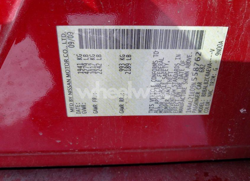 Photo 9 of 2009 Nissan Altima 2.5 S (VIN 1N4AL21E09N558762)