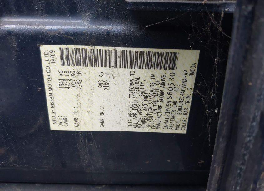 Photo 9 of 2009 Nissan Altima 2.5 S (VIN 1N4AL21E09N560530)