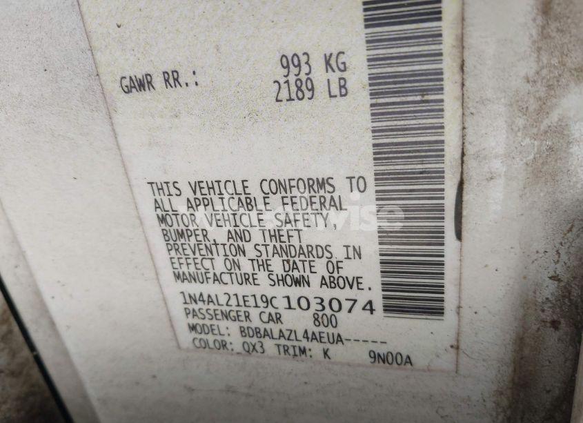 Photo 9 of 2009 Nissan Altima 2.5 (VIN 1N4AL21E19C103074)