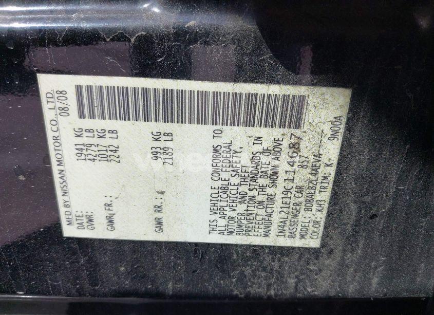 Photo 9 of 2009 Nissan Altima 2.5 S (VIN 1N4AL21E19C114687)