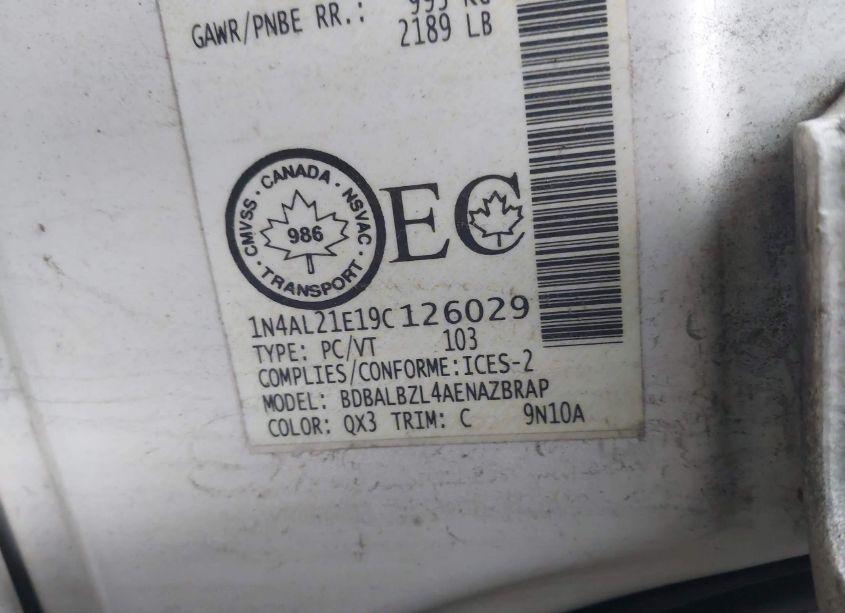 Photo 9 of 2009 Nissan Altima 2.5 S (VIN 1N4AL21E19C126029)