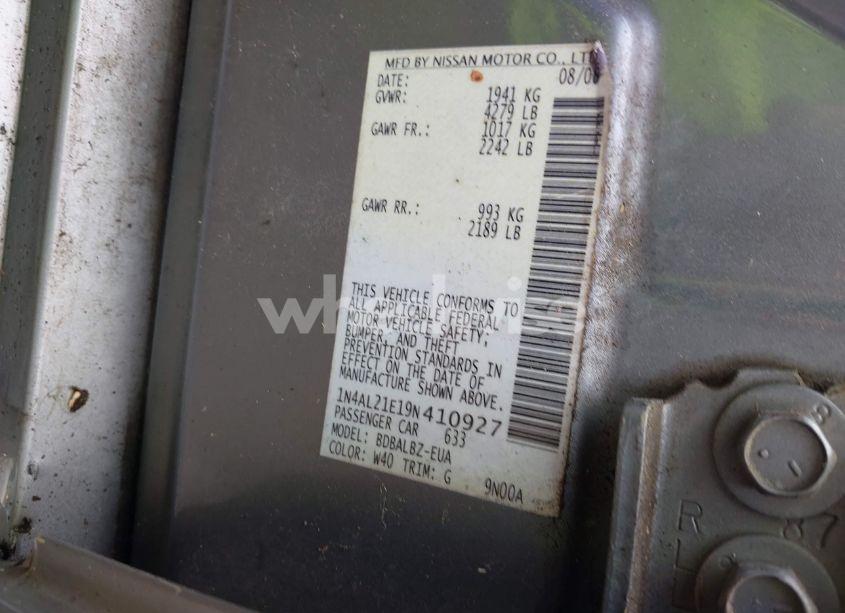 Photo 9 of 2009 Nissan Altima 2.5 S (VIN 1N4AL21E19N410927)