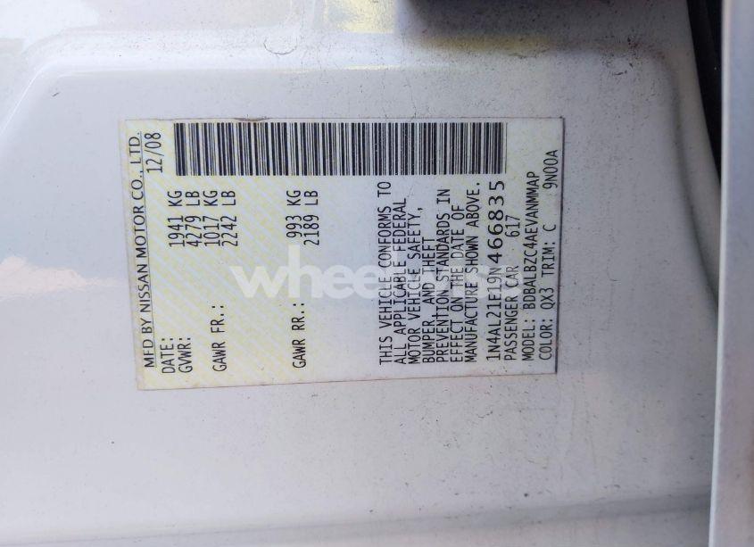 Photo 9 of 2009 Nissan Altima 2.5 S (VIN 1N4AL21E19N466835)