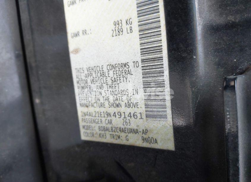 Photo 9 of 2009 Nissan Altima 2.5 S (VIN 1N4AL21E19N491461)