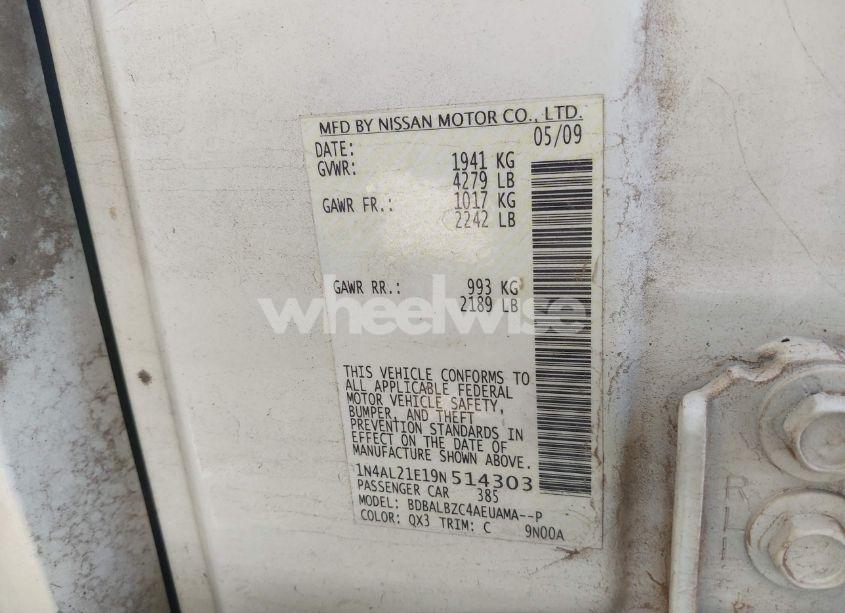 Photo 9 of 2009 Nissan Altima 2.5 S (VIN 1N4AL21E19N514303)