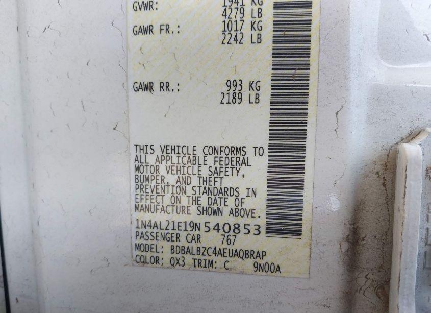 Photo 9 of 2009 Nissan Altima 2.5 S (VIN 1N4AL21E19N540853)