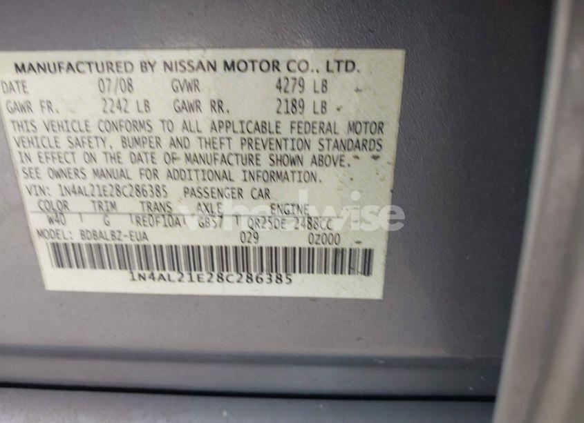 Photo 9 of 2008 Nissan Altima 2.5 S (VIN 1N4AL21E28C286385)