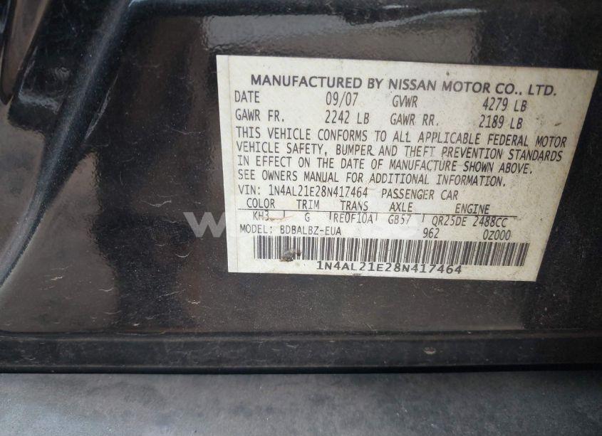 Photo 9 of 2008 Nissan Altima 2.5 S (VIN 1N4AL21E28N417464)