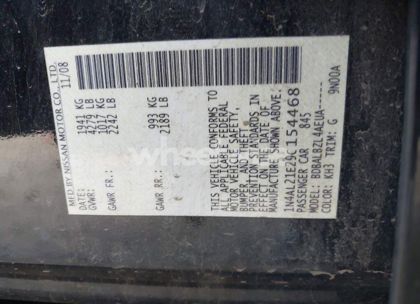 Photo 9 of 2009 Nissan Altima 2.5 S (VIN 1N4AL21E29C154468)