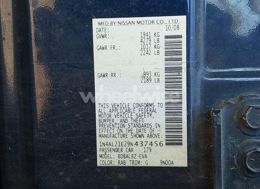 Photo 9 of 2009 Nissan Altima 2.5 S (VIN 1N4AL21E29N437456)