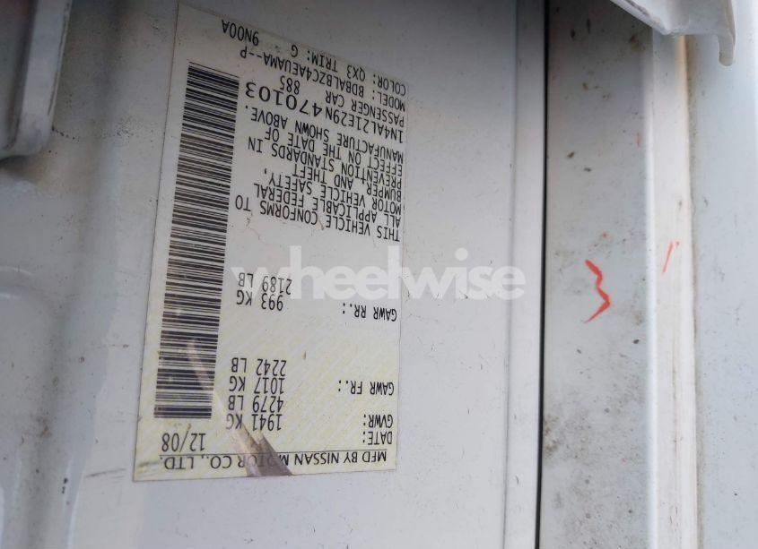 Photo 9 of 2009 Nissan Altima 2.5 S (VIN 1N4AL21E29N470103)