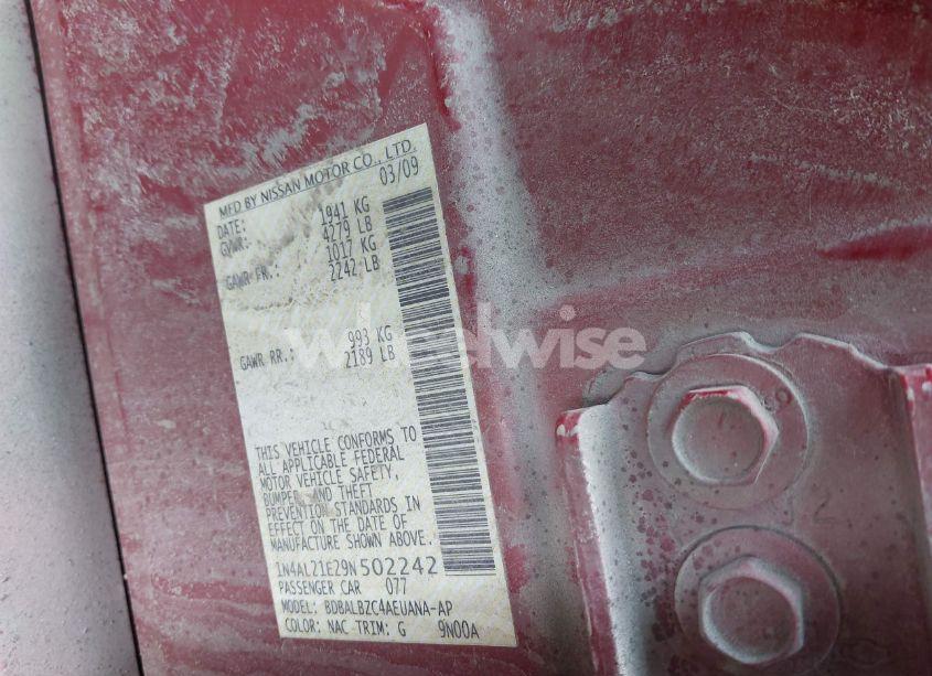 Photo 9 of 2009 Nissan Altima 2.5 S (VIN 1N4AL21E29N502242)