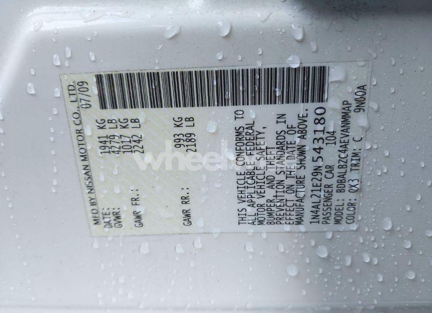 Photo 9 of 2009 Nissan Altima 2.5 S (VIN 1N4AL21E29N543180)