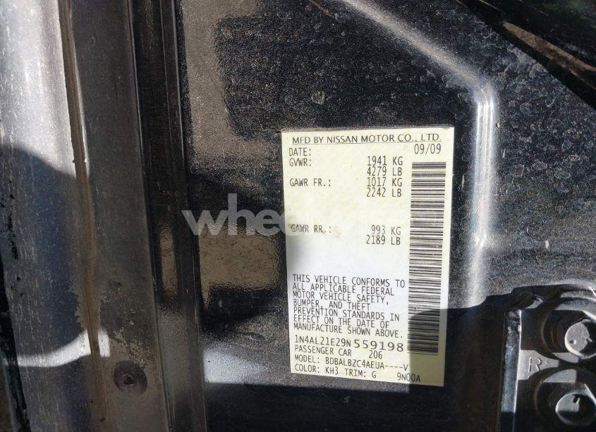 Photo 9 of 2009 Nissan Altima 2.5 S (VIN 1N4AL21E29N559198)