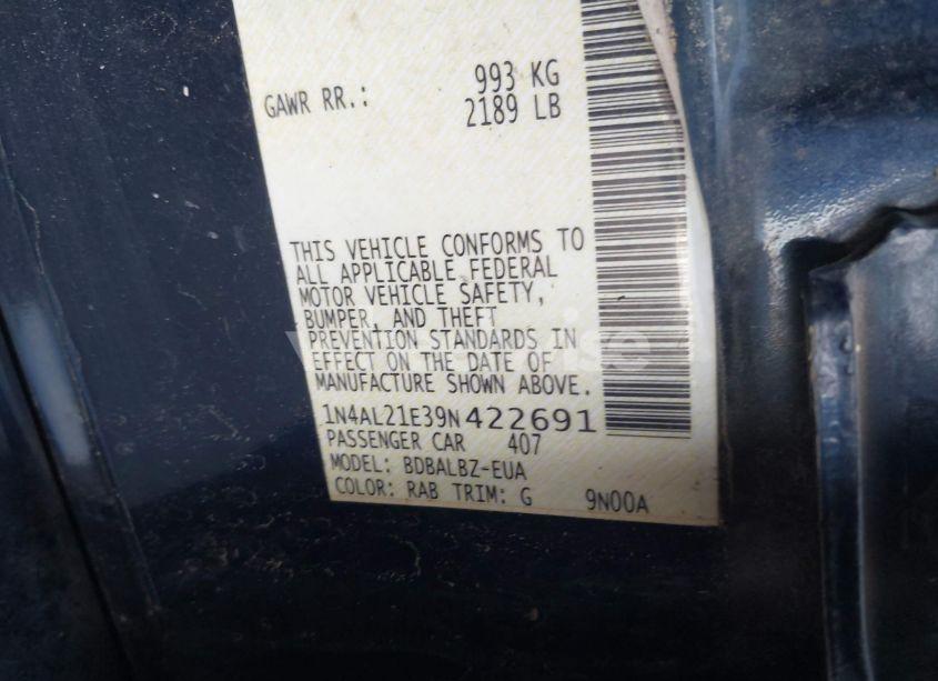 Photo 9 of 2009 Nissan Altima 2.5 S (VIN 1N4AL21E39N422691)