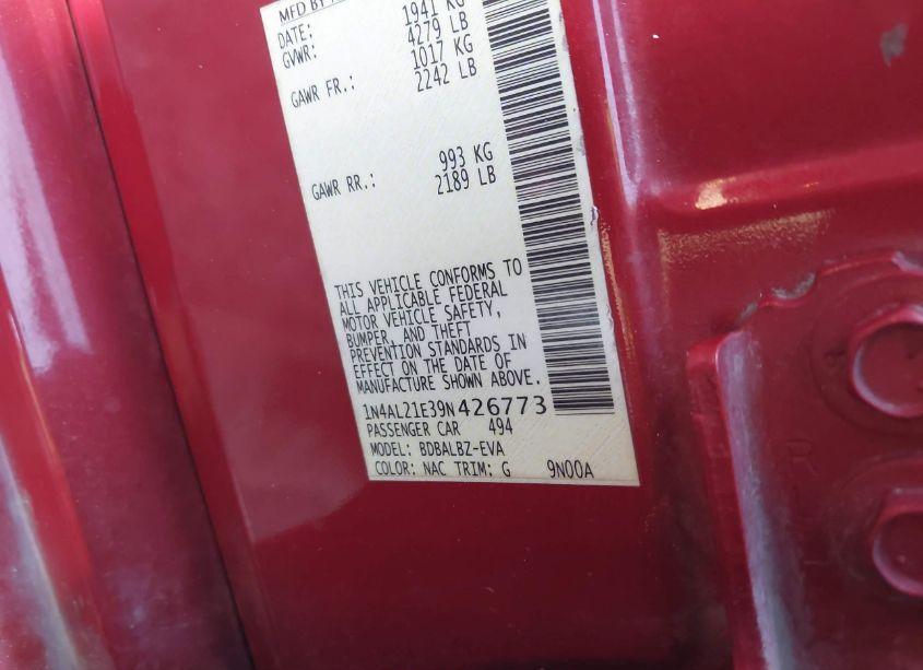 Photo 9 of 2009 Nissan Altima 2.5 S (VIN 1N4AL21E39N426773)