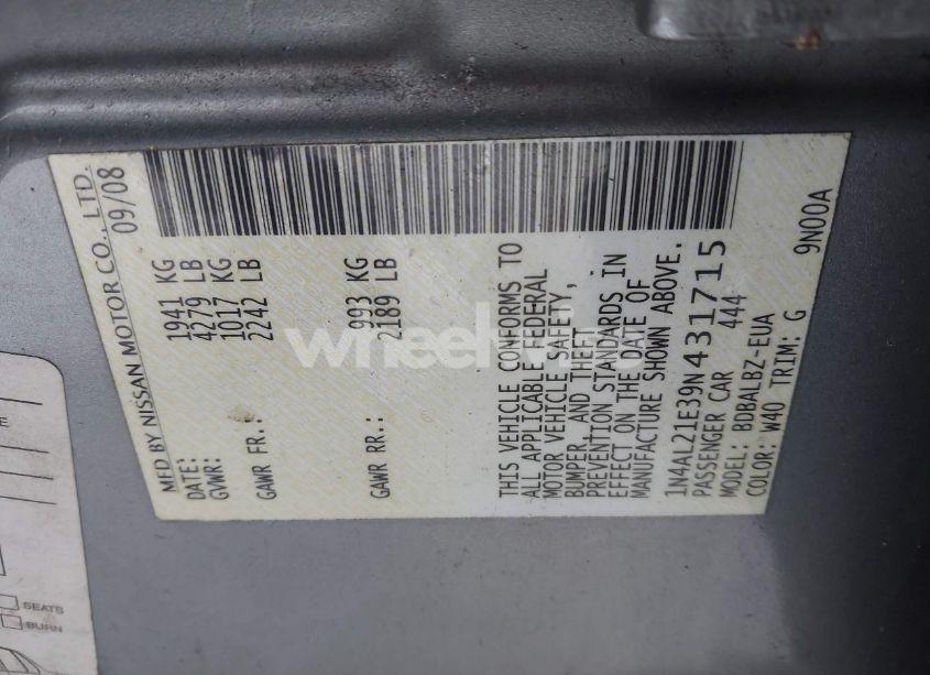 Photo 9 of 2009 Nissan Altima 2.5 S (VIN 1N4AL21E39N431715)