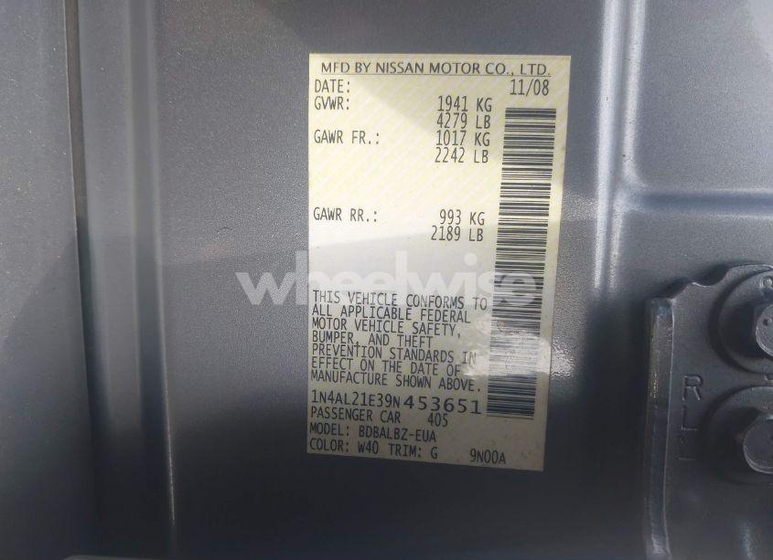 Photo 9 of 2009 Nissan Altima 2.5 S (VIN 1N4AL21E39N453651)