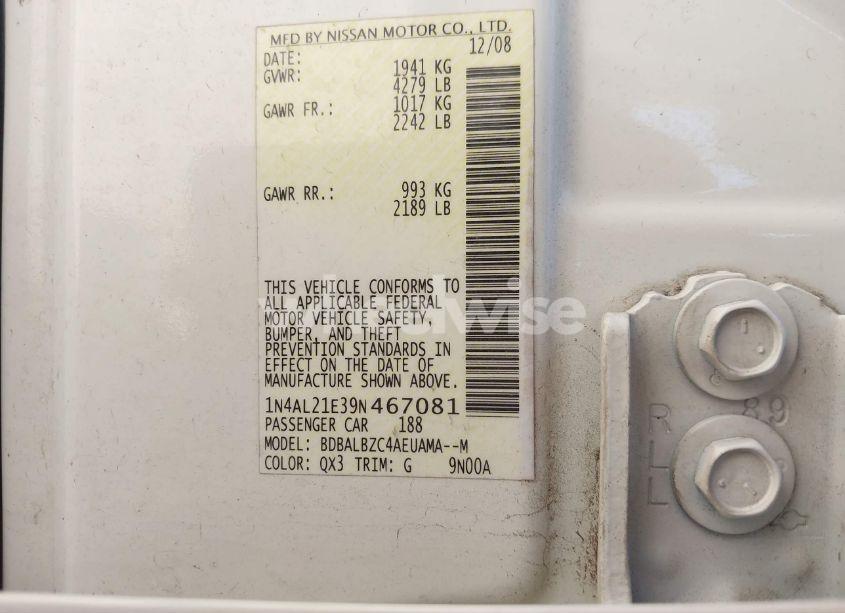 Photo 9 of 2009 Nissan Altima 2.5 S (VIN 1N4AL21E39N467081)