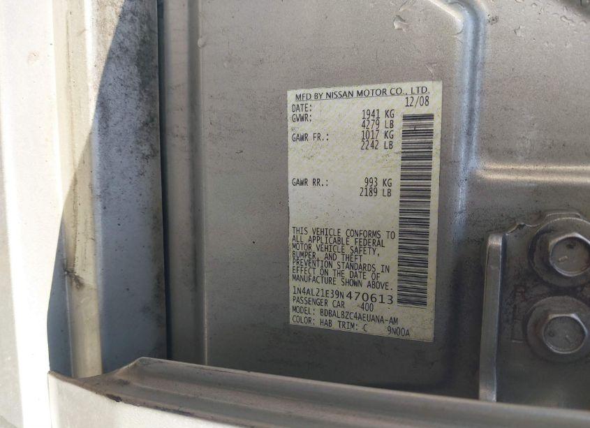 Photo 9 of 2009 Nissan Altima 2.5 S (VIN 1N4AL21E39N470613)