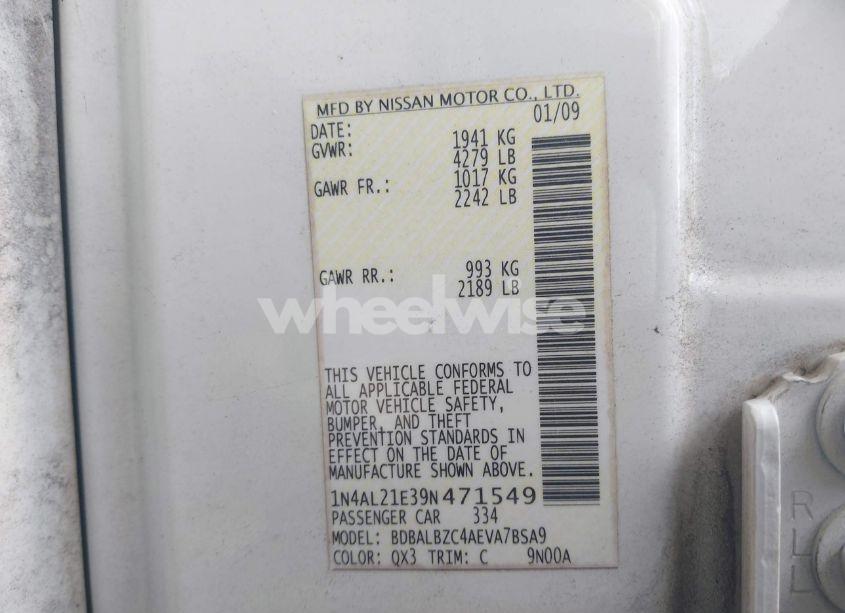 Photo 9 of 2009 Nissan Altima 2.5 S (VIN 1N4AL21E39N471549)