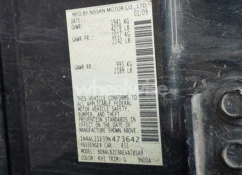 Photo 9 of 2009 Nissan Altima 2.5 S (VIN 1N4AL21E39N473642)