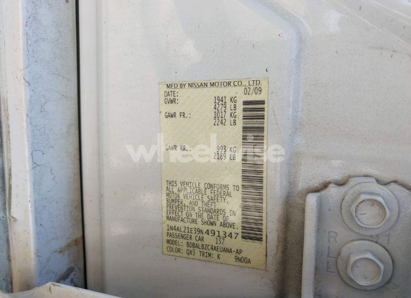 Photo 9 of 2009 Nissan Altima 2.5 S (VIN 1N4AL21E39N491347)