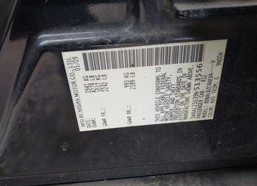 Photo 9 of 2009 Nissan Altima 2.5 S (VIN 1N4AL21E39N513556)