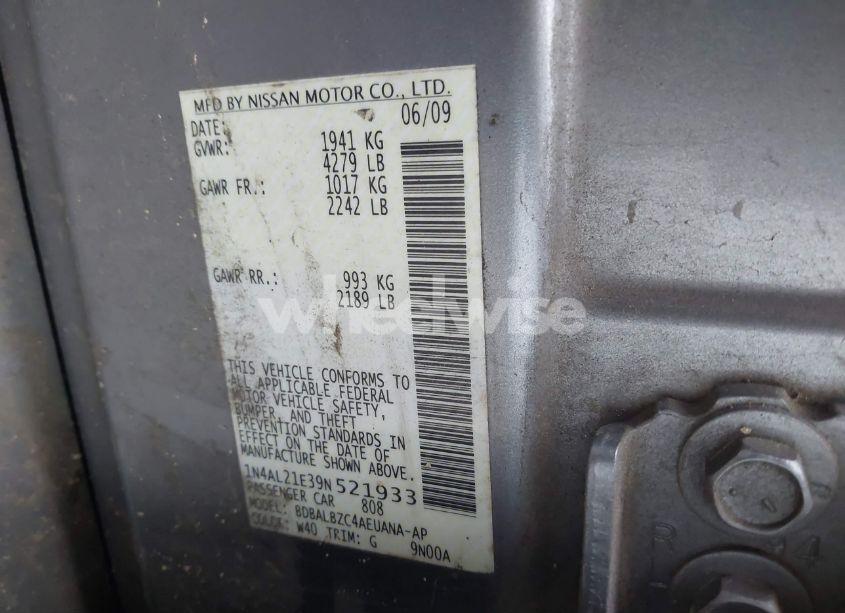 Photo 9 of 2009 Nissan Altima 2.5 S (VIN 1N4AL21E39N521933)