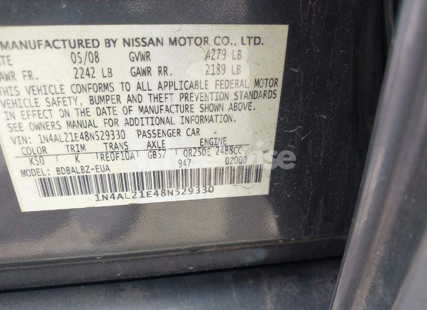 Photo 9 of 2008 Nissan Altima 2.5 S (VIN 1N4AL21E48N529330)