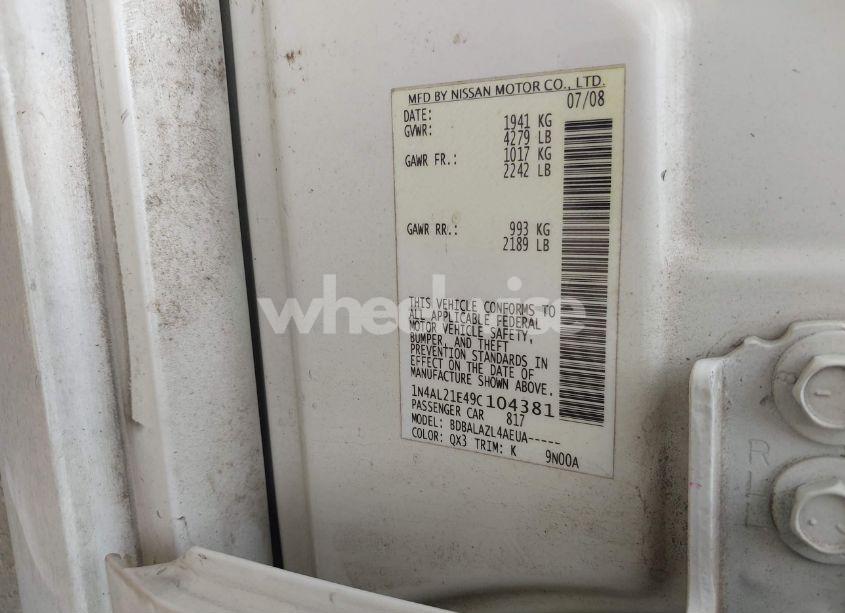 Photo 9 of 2009 Nissan Altima 2.5 (VIN 1N4AL21E49C104381)