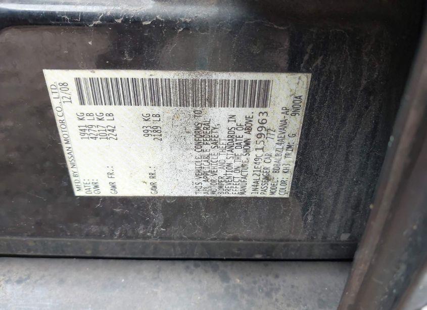 Photo 9 of 2009 Nissan Altima 2.5 S (VIN 1N4AL21E49C159963)