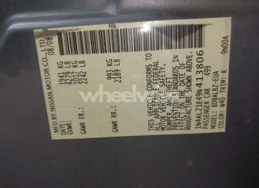 Photo 9 of 2009 Nissan Altima 2.5 S (VIN 1N4AL21E49N413806)