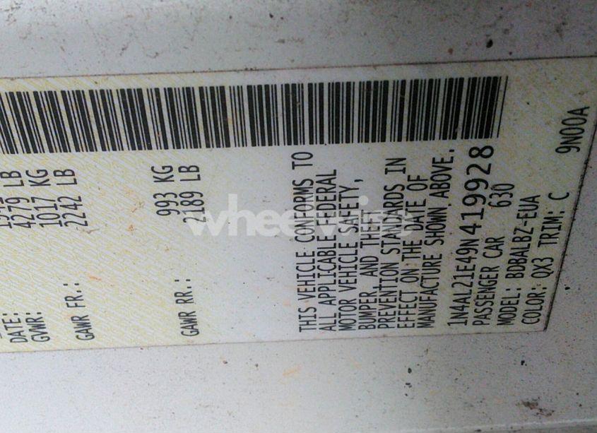 Photo 9 of 2009 Nissan Altima 2.5 S (VIN 1N4AL21E49N419928)